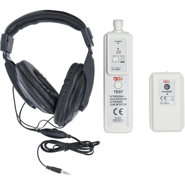 Ultrasone lekdetector, 40KHz±2KHz luchtlekdetector met hoofdtelefoon, Automotive stethoscoop met geluid en licht alarm, 420 mm sonde voor pijpleiding